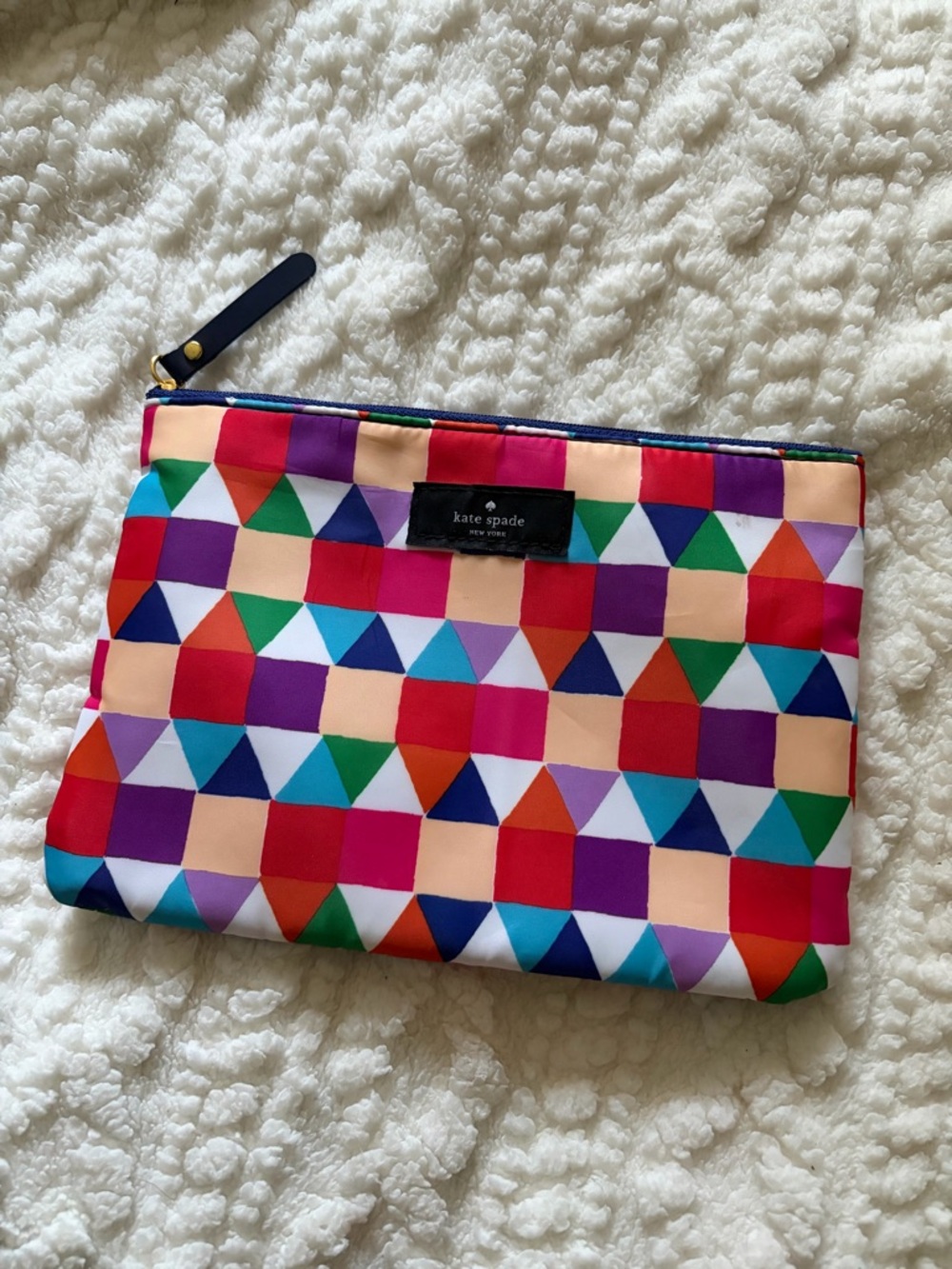 Kate Spade Multicolor Geometric Zip Pouch